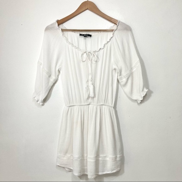 Lulus Boho Tassel Tie Front Peasant Blouse Size XS - Picture 1 of 16